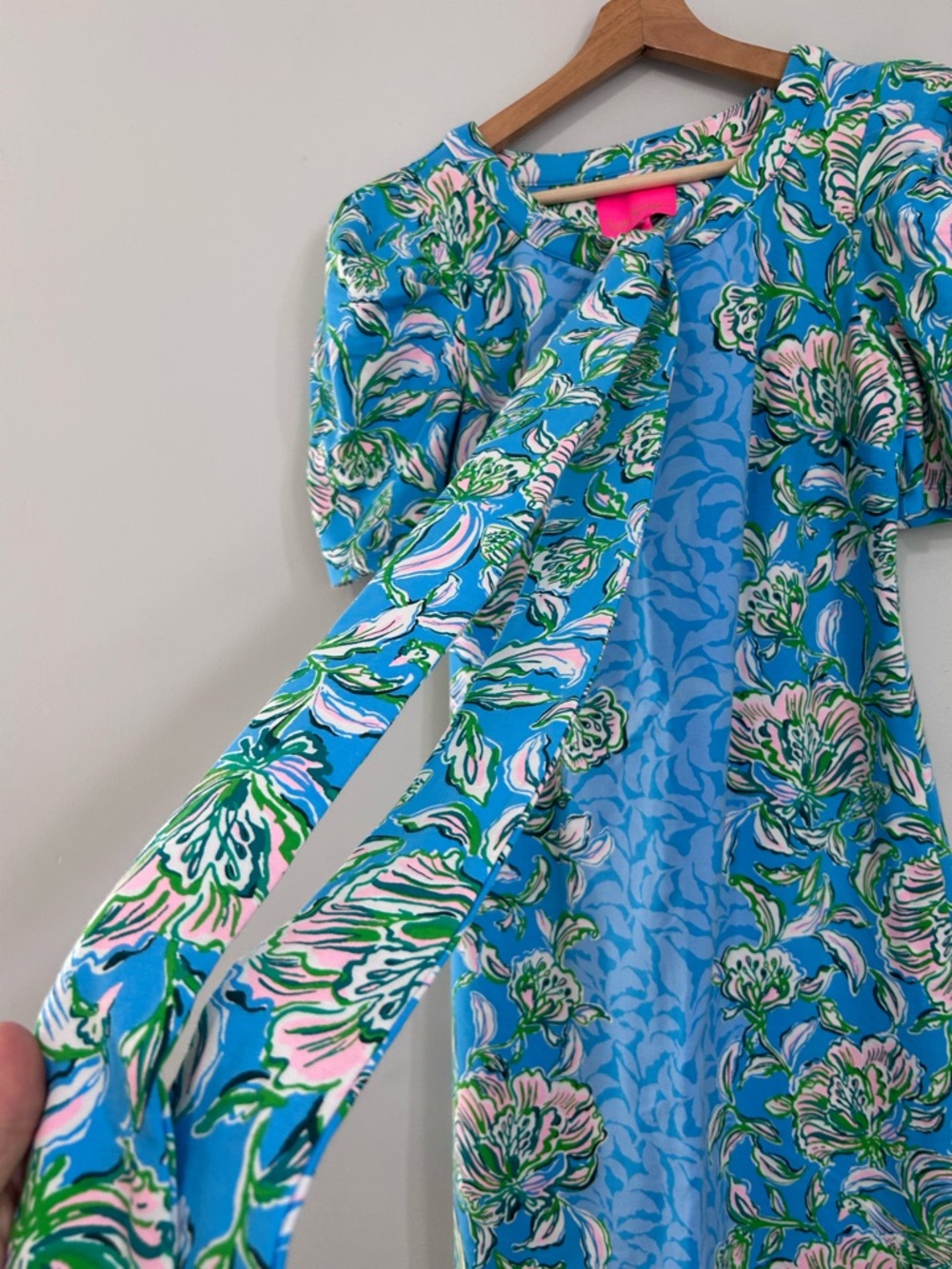Lilly Pulitzer Harriet Elbow Sleeve Dress in "Cumulus Blue Chick Magnet" S - Picture 10 of 14